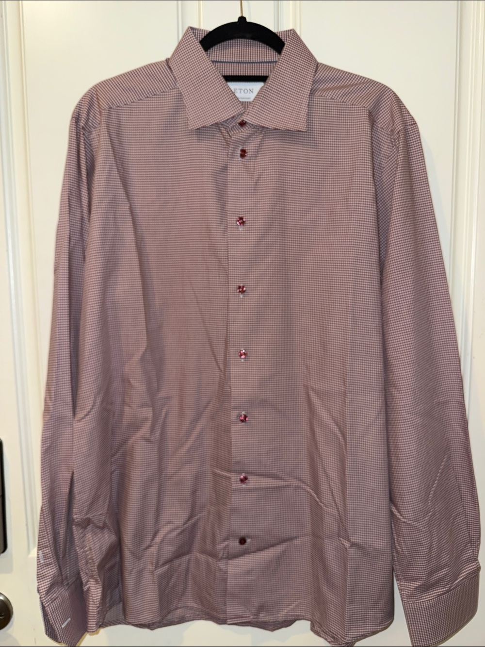 Eton Burgundy Micro-Pattern Dress Shirt